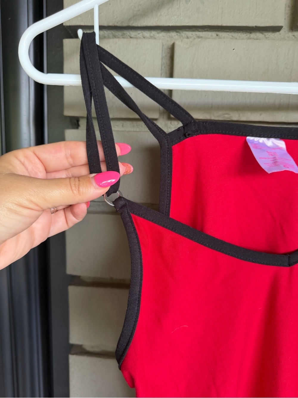 No Boundaries Red Tank with Black Trim and Double Straps